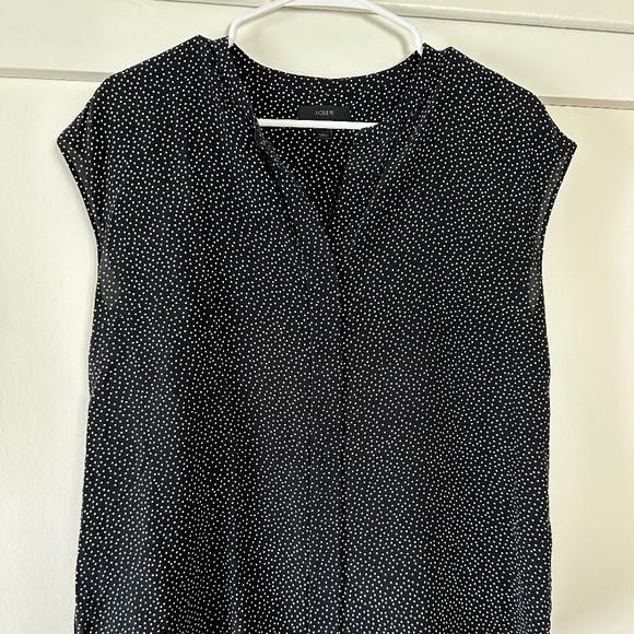 J. Crew Tops - J. Crew Silk Tank; Black Polka Dot (M)